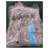 Pink Waffle-Knit Button-Up Shirt