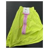 Yellow Elastic Waist Athletic Shorts