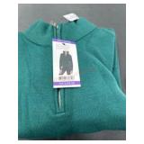 Zip-Up Sweater in Green, XXL