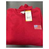 Red Crewneck Sweater with American Flag