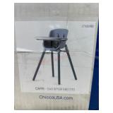 Gray Plastic High Chair with Adjustable Tray