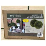 2-Pack 15-Inch Boxwood Ball Stakes