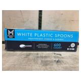 600 White Plastic Spoons