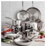 14-Piece Tri-Ply Clad Stainless Steel Cookware Set