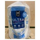 Ultra White Lunch Paper Plates, 300-Count