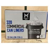320 Commercial Trash Can Liners, 33 Gallon