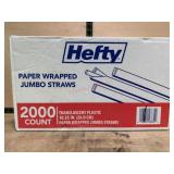 Hefty Paper-Wrapped Jumbo Straws, 2000 Ct