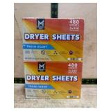 Twin Pack of Dryer Sheets, Fresh Scent