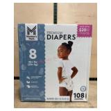 108 Premium Disposable Diapers, Size 8