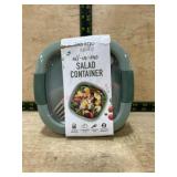 Green All-in-One Salad Container With Lid