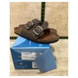 Women's Faux Leather Two-Strap Sandals, Size 8