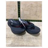 Women's Size 8 Black Sandals with Textured Straps