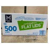 500 Clear Flat Plastic Lids