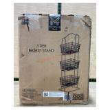 Three-Tier Metal Basket Stand