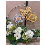 Decorative Hoop With Artificial Flowers and Butter