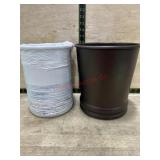 2 small trash cans