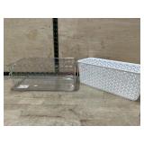 2 plastic baskets