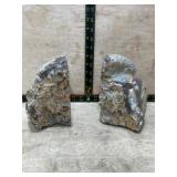 2 Quartz rock paper weights