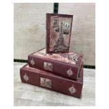 3 decorative book boxes