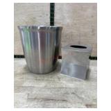 Metal trash can and tissue box