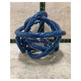 Blue glass knot ball