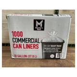 1000 Commercial Can Liners, 10 Gallon