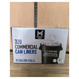 320 Commercial Can Liners, 33-Gallon Capacity