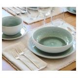Four Green Artisan Pasta Bowls
