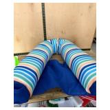 U-Shaped Body Pillow with Striped Cover