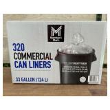 320 Commercial Can Liners, 33 Gallon