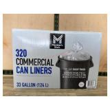 320 Commercial Can Liners, 33 Gallon