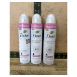 3 Dove Advanced Care Dry Spray Deodorants
