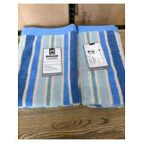 Two Striped Cotton Bath Towels