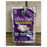 12-Pack 3-Ply Premium Facial Tissues