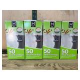 4 Boxes Each Containing 50 Small Trash Bags