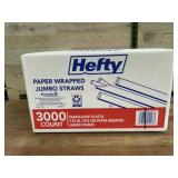Hefty Paper-Wrapped Jumbo Straws, 3000 Count