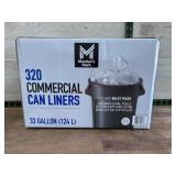 320 Commercial Trash Can Liners, 33 Gallon Capacit
