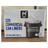 320 Commercial Can Liners, 33 Gallon
