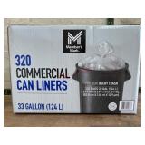 320 Commercial Can Liners, 33-Gallon Capacity