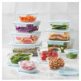 24-Piece Glass Food Storage Set with Lids
