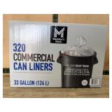 320 Commercial Can Liners, 33 Gallon