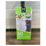 50 Small Trash Bags, 4-Gallon Capacity