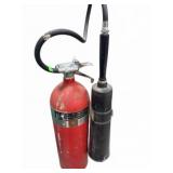 Red Metal Fire Extinguisher With Hose