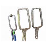 3 Large Locking C-Clamp Pliers