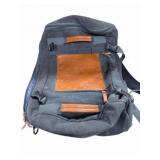 Black Canvas and Leather Backpack