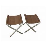 Brown Folding Camp Stools