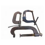 Three Heavy-Duty C-Clamps