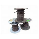 Three Brown Electrical Wire Spools
