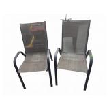 2 Metal Frame Mesh Patio Chairs