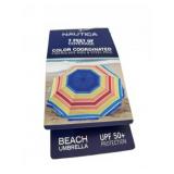 Nautica 7ft Beach Umbrella UPF 50+
